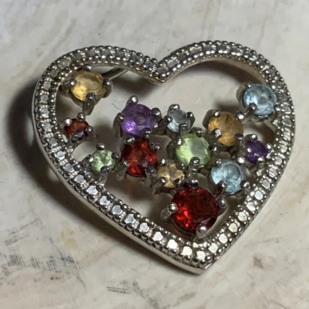 Vintage Sterling Silver Gemstone Pendant
